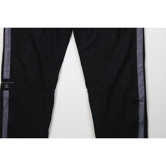 Vintage 90s Champion Mens Medium Faded Spell Out Lined Wide Leg Microfiber Pants - Picture 4 of 15